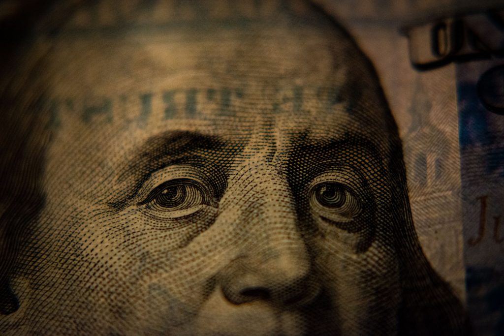 A close up of a dollar bill.