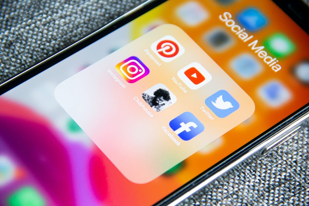Social media apps on a smartphone.