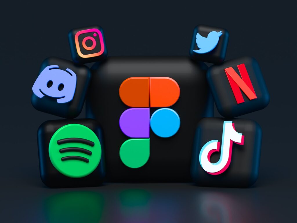 Social media app logos.